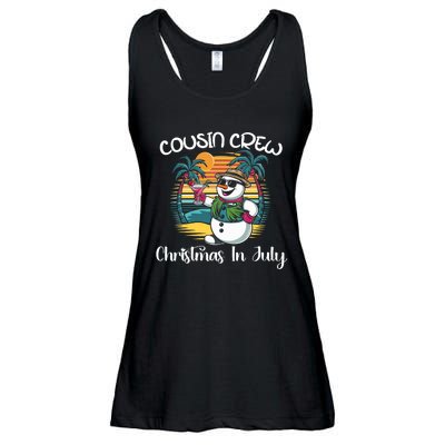 Cousin Crew Christmas In July & 4th Of July Family Matching Ladies Essential Flowy Tank