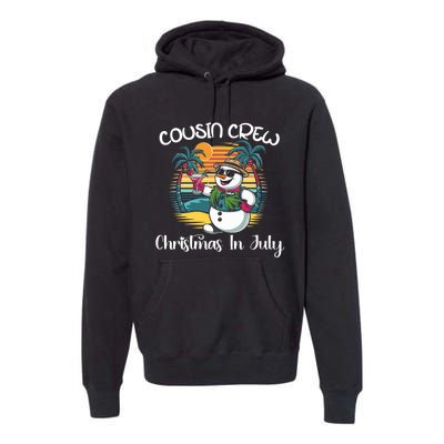 Cousin Crew Christmas In July & 4th Of July Family Matching Premium Hoodie