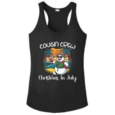 Cousin Crew Christmas In July & 4th Of July Family Matching Ladies PosiCharge Competitor Racerback Tank