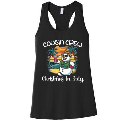 Cousin Crew Christmas In July & 4th Of July Family Matching Women's Racerback Tank