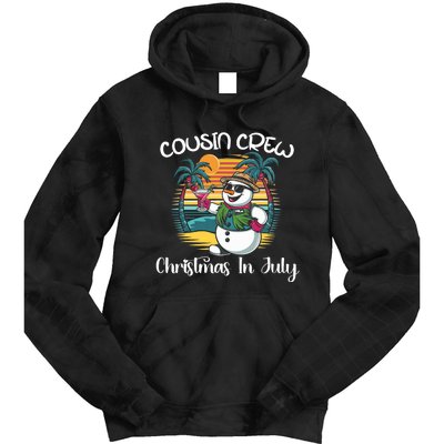 Cousin Crew Christmas In July & 4th Of July Family Matching Tie Dye Hoodie