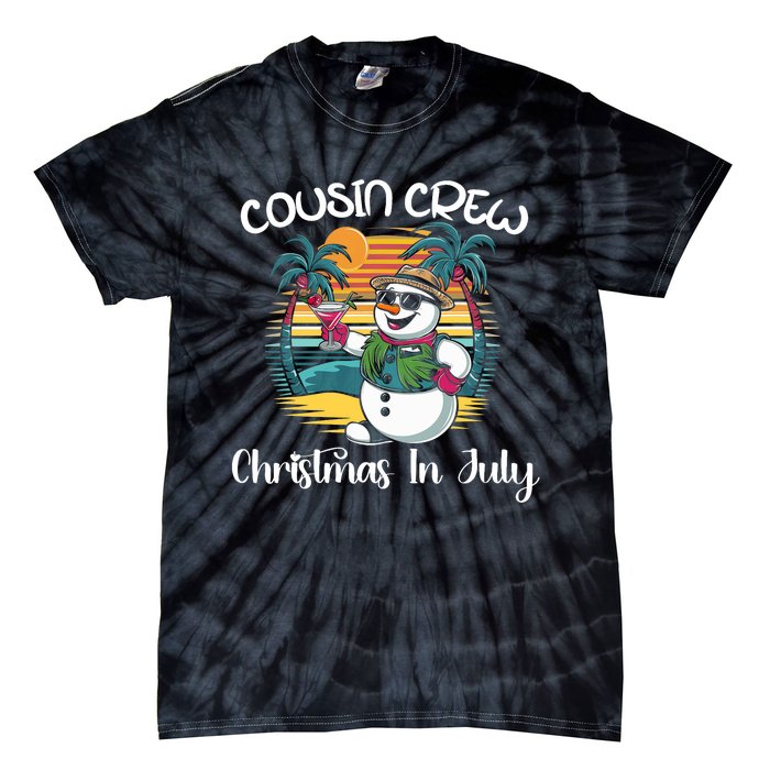 Cousin Crew Christmas In July & 4th Of July Family Matching Tie-Dye T-Shirt