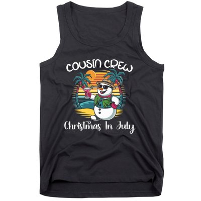 Cousin Crew Christmas In July & 4th Of July Family Matching Tank Top