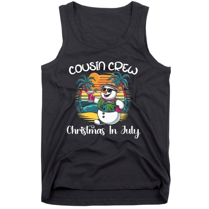 Cousin Crew Christmas In July & 4th Of July Family Matching Tank Top