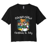 Cousin Crew Christmas In July & 4th Of July Family Matching Women's Crop Top Tee