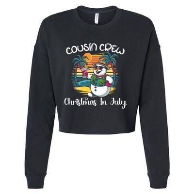 Cousin Crew Christmas In July & 4th Of July Family Matching Cropped Pullover Crew