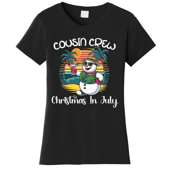 Cousin Crew Christmas In July & 4th Of July Family Matching Women's T-Shirt