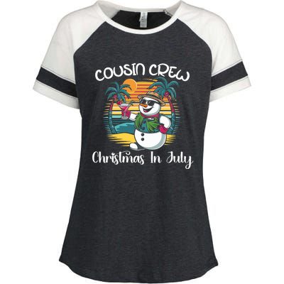 Cousin Crew Christmas In July & 4th Of July Family Matching Enza Ladies Jersey Colorblock Tee