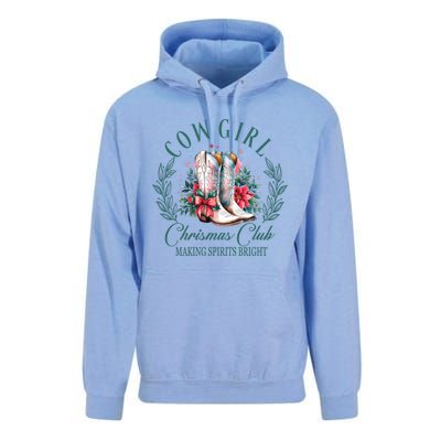 Cowgirl Christmas Club Making Spirit Bright Holiday Unisex Surf Hoodie