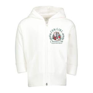 Cowgirl Christmas Club Making Spirit Bright Holiday Toddler Zip Fleece Hoodie