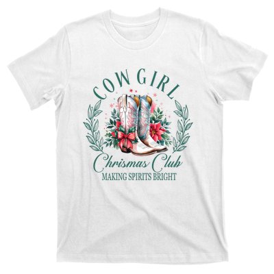 Cowgirl Christmas Club Making Spirit Bright Holiday T-Shirt