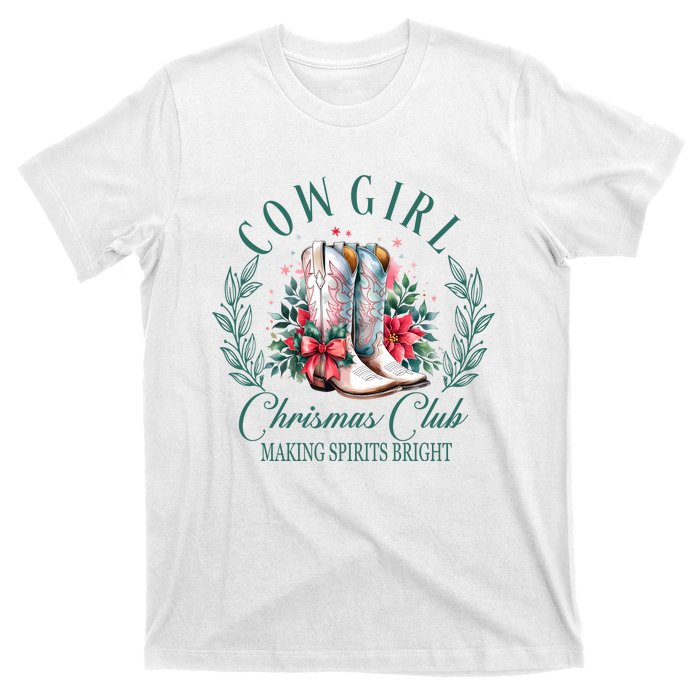 Cowgirl Christmas Club Making Spirit Bright Holiday T-Shirt