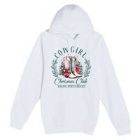 Cowgirl Christmas Club Making Spirit Bright Holiday Premium Pullover Hoodie