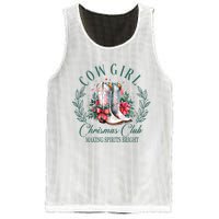 Cowgirl Christmas Club Making Spirit Bright Holiday Mesh Reversible Basketball Jersey Tank