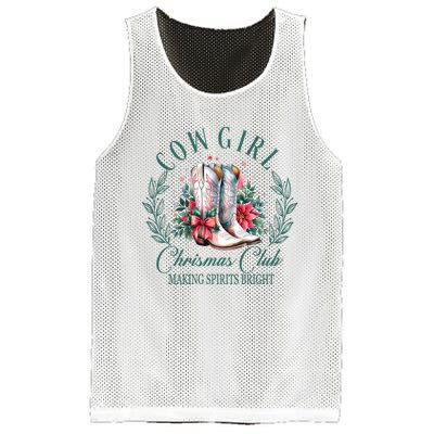 Cowgirl Christmas Club Making Spirit Bright Holiday Mesh Reversible Basketball Jersey Tank