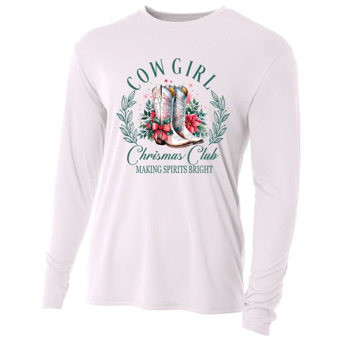 Cowgirl Christmas Club Making Spirit Bright Holiday Cooling Performance Long Sleeve Crew