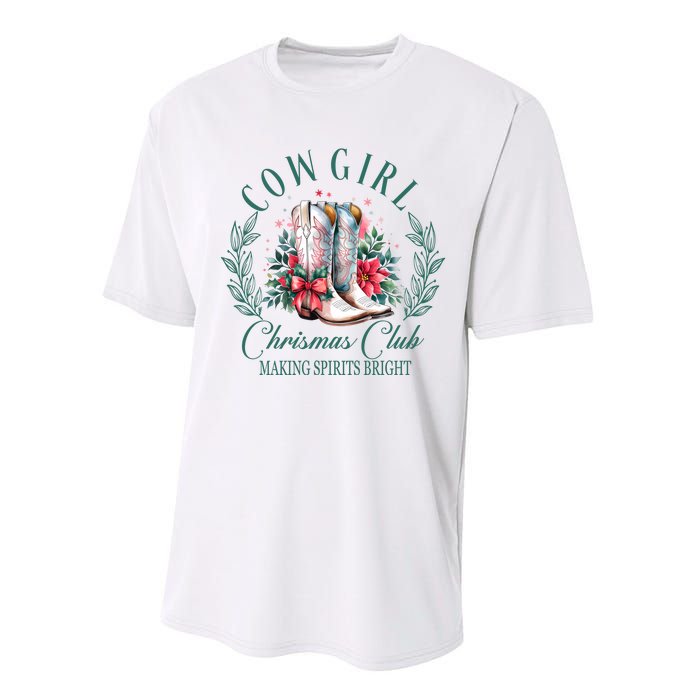 Cowgirl Christmas Club Making Spirit Bright Holiday Performance Sprint T-Shirt