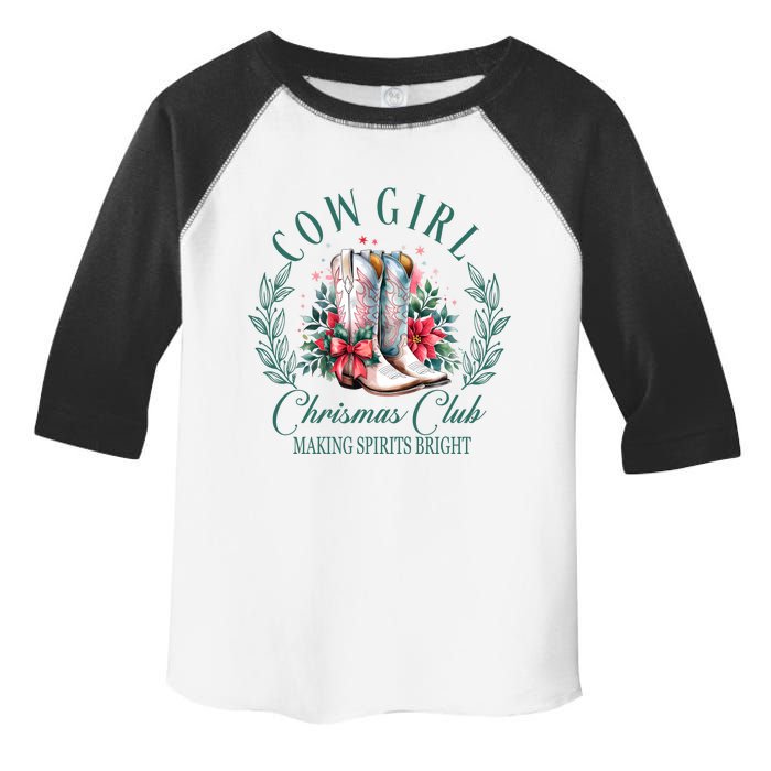 Cowgirl Christmas Club Making Spirit Bright Holiday Toddler Fine Jersey T-Shirt