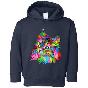 Cute Colorful Cat Painting Toddler Hoodie