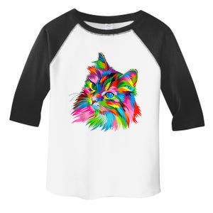 Cute Colorful Cat Painting Toddler Fine Jersey T-Shirt