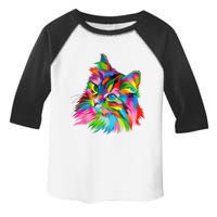 Cute Colorful Cat Painting Toddler Fine Jersey T-Shirt