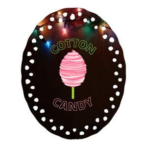 Cotton Candy Cone Ceramic Oval Ornament