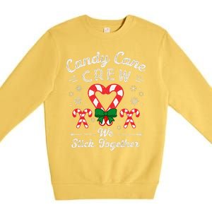 Cute Candy Cane Crew We Stick Together Christmas Adults Premium Crewneck Sweatshirt