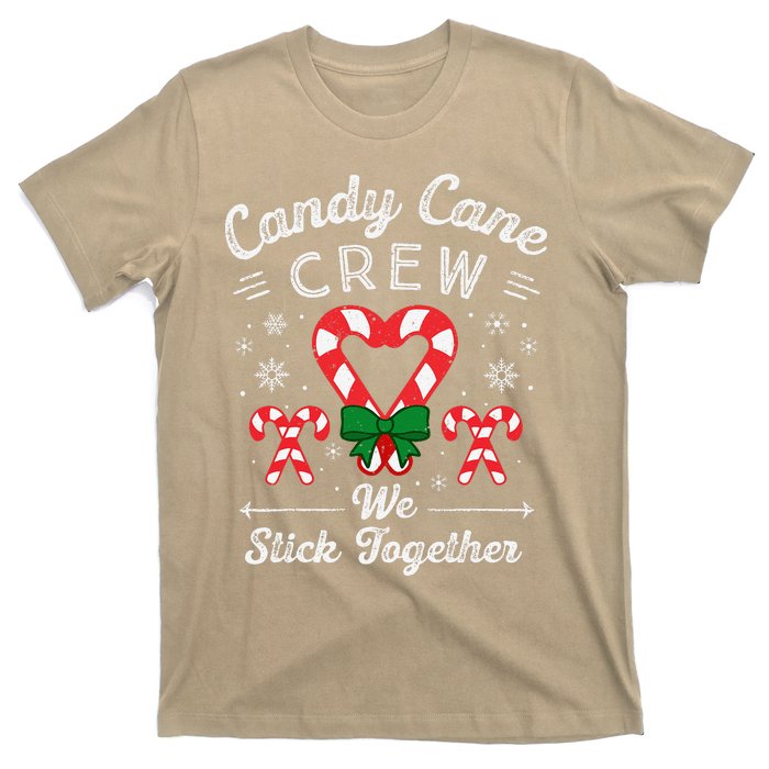 Cute Candy Cane Crew We Stick Together Christmas Adults T-Shirt