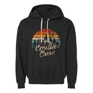 Cousin Crew Camping Outdoor Sunset Summer Camp Garment-Dyed Fleece Hoodie