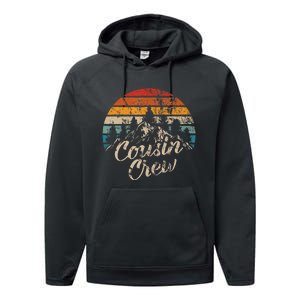 Cousin Crew Camping Outdoor Sunset Summer Camp Performance Fleece Hoodie