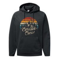 Cousin Crew Camping Outdoor Sunset Summer Camp Performance Fleece Hoodie