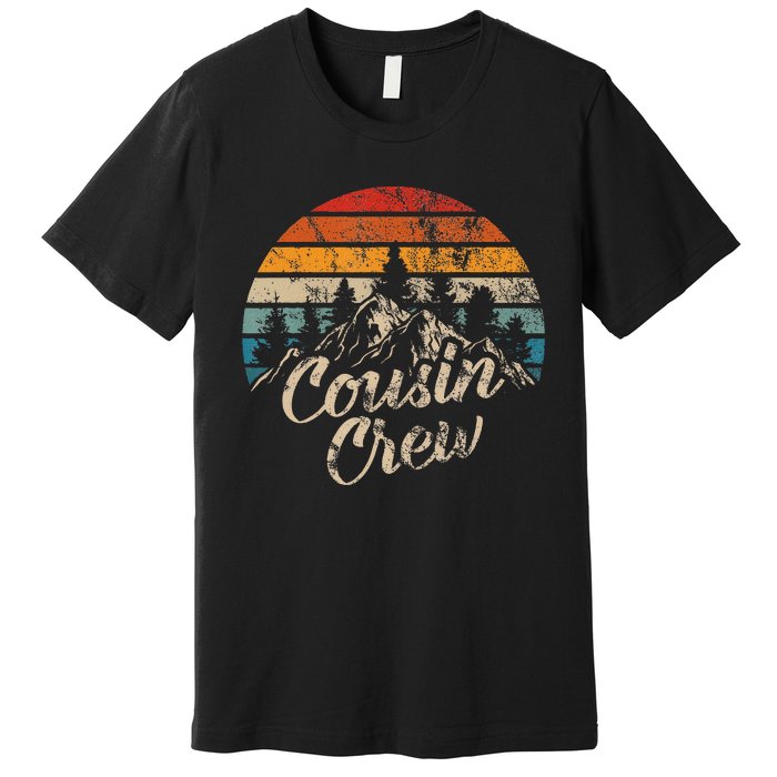 Cousin Crew Camping Outdoor Sunset Summer Camp Premium T-Shirt