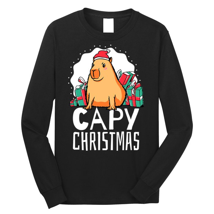 Capy Christmas Capybara Long Sleeve Shirt