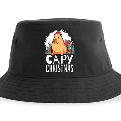 Capy Christmas Capybara Sustainable Bucket Hat