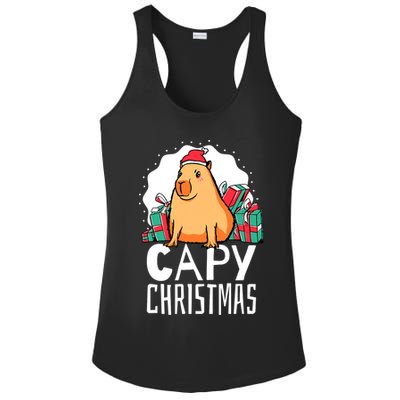 Capy Christmas Capybara Ladies PosiCharge Competitor Racerback Tank