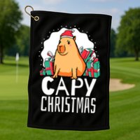Capy Christmas Capybara Golf Towel