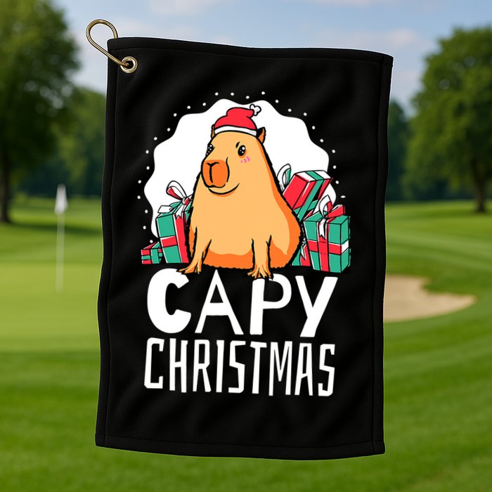 Capy Christmas Capybara Golf Towel