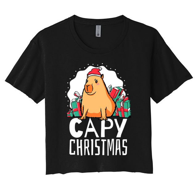 Capy Christmas Capybara Crop Top