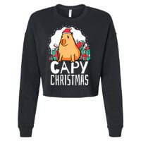 Capy Christmas Capybara Cropped Pullover Crew