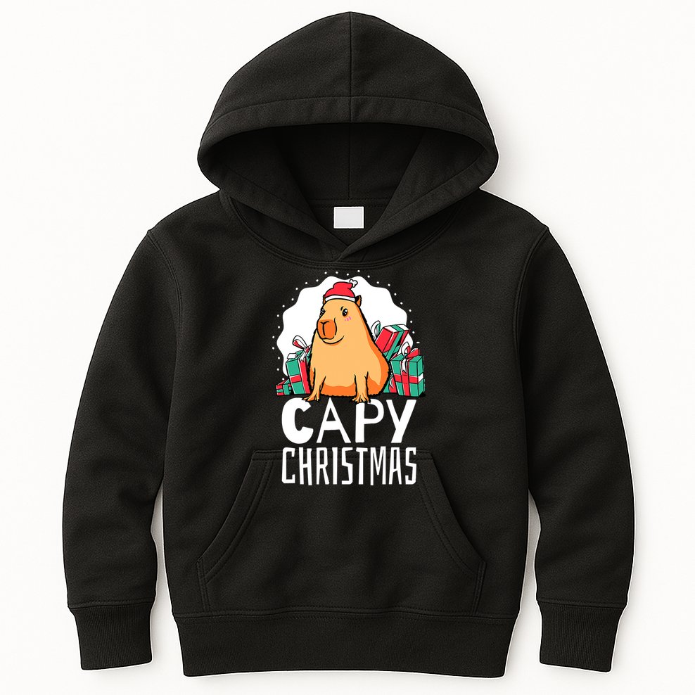 Capy Christmas Capybara Kids Hoodie