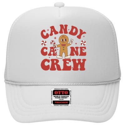 Candy Cane Crew Cookie Merry Christmas Gingerbread Cute  High Crown Mesh Back Trucker Hat