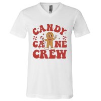 Candy Cane Crew Cookie Merry Christmas Gingerbread Cute  V-Neck T-Shirt