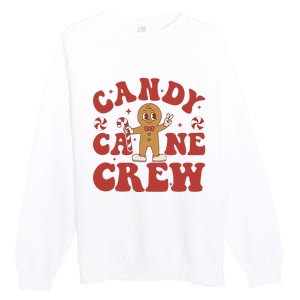 Candy Cane Crew Cookie Merry Christmas Gingerbread Cute  Premium Crewneck Sweatshirt