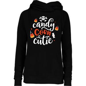 Candy Corn Cutie Halloween Womens Funnel Neck Pullover Hood