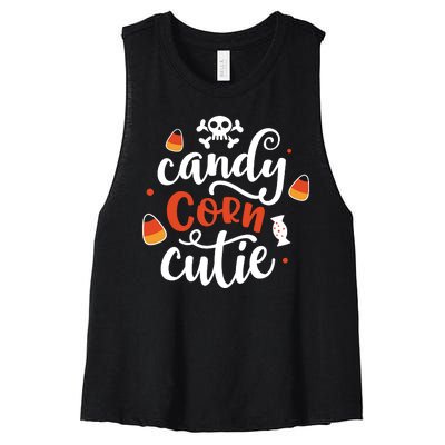 Candy Corn Cutie Halloween Women's Racerback Cropped Tank