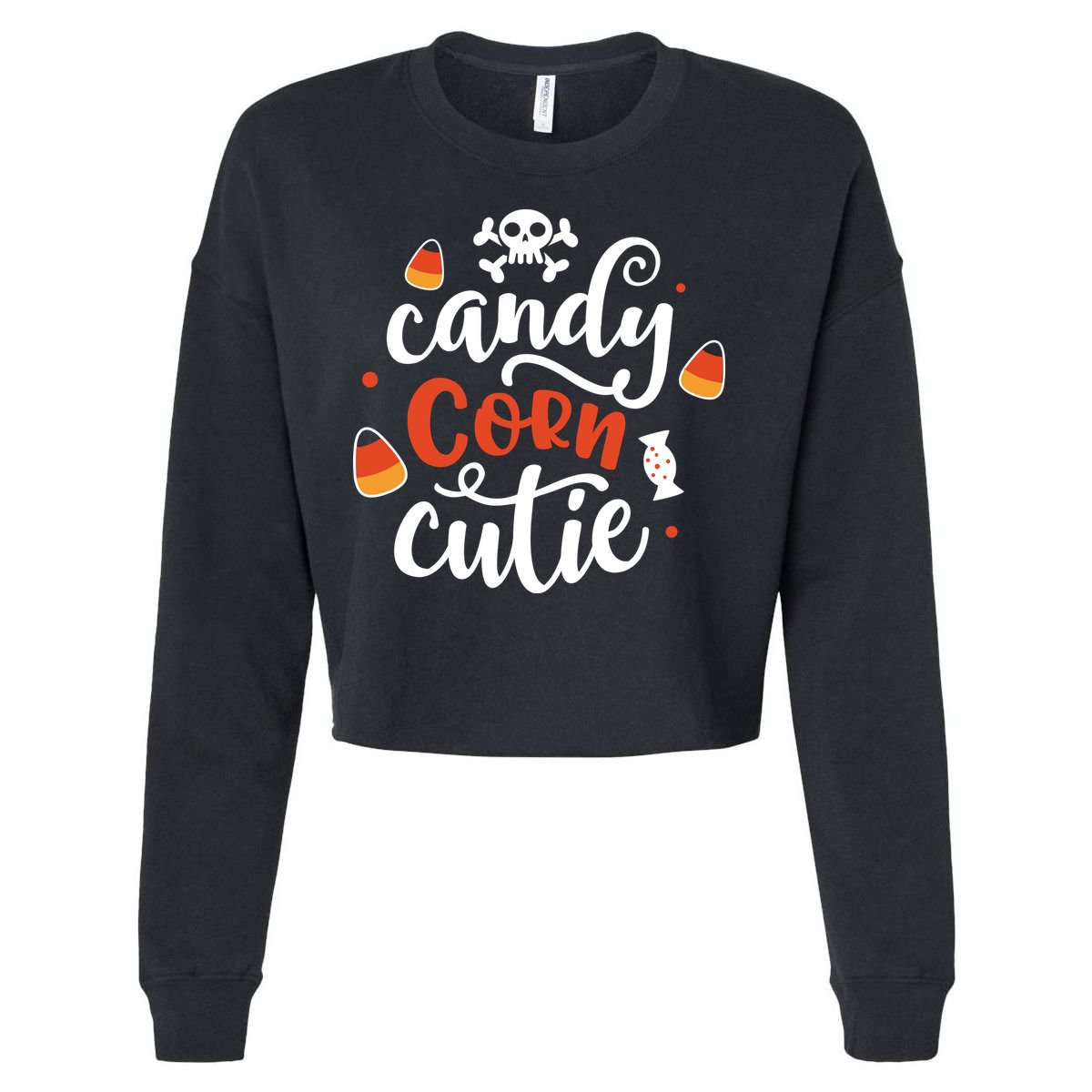 Candy Corn Cutie Halloween Cropped Pullover Crew