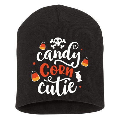 Candy Corn Cutie Halloween Short Acrylic Beanie