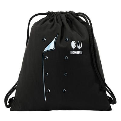 Chef Costume Coat Uniform Cook Jacket Drawstring Bag