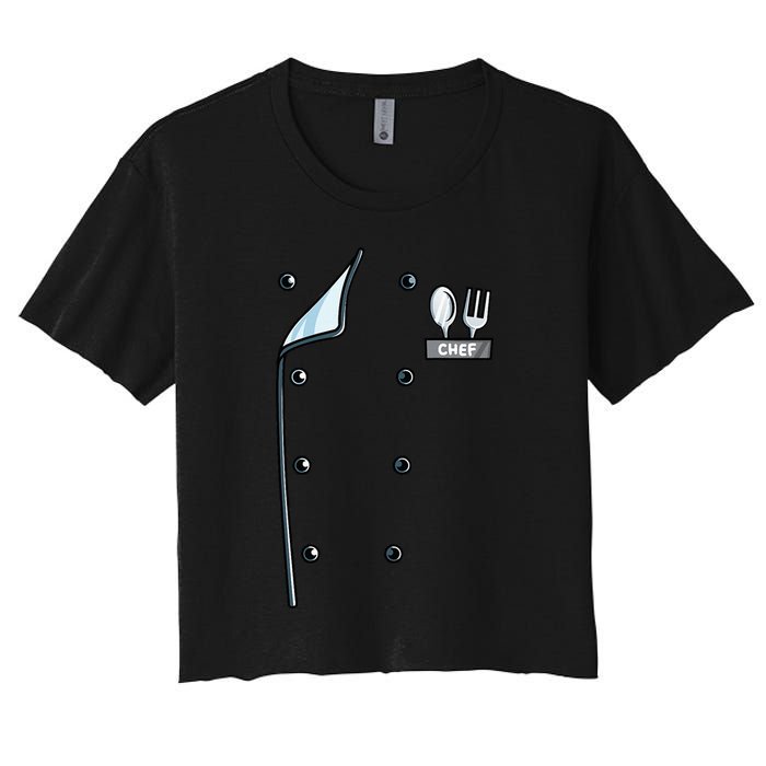 Chef Costume Coat Uniform Cook Jacket Women's Crop Top Tee