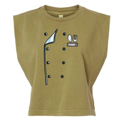 Chef Costume Coat Uniform Cook Jacket Garment-Dyed Women's Muscle Tee